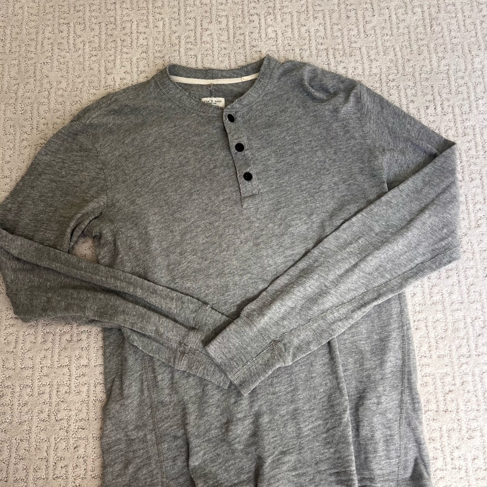 Men's Gray Henley Shirt